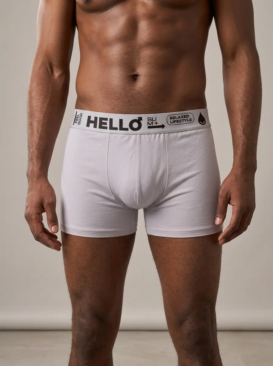 Buz grisi boxer giyen model