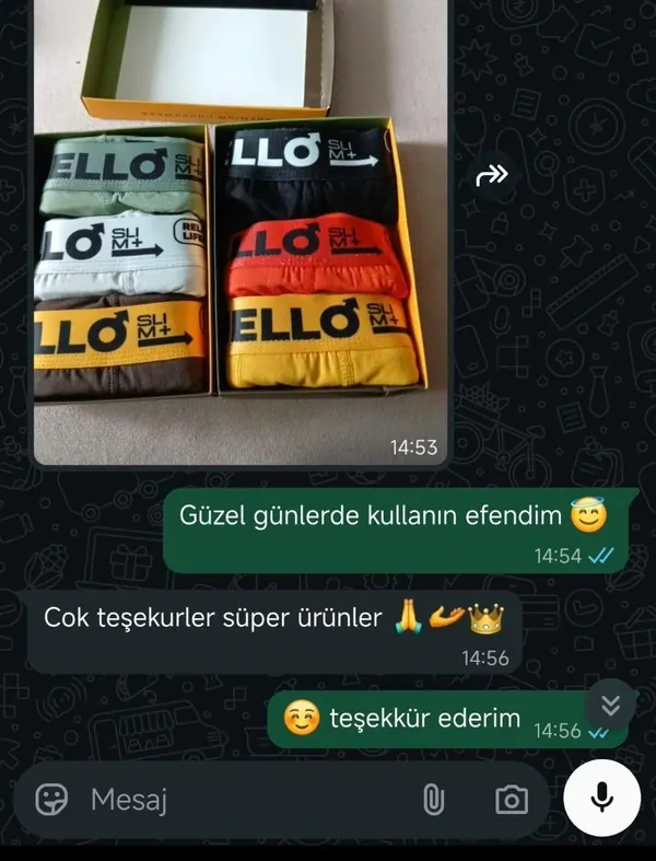 Müşterinin gönderdiği kutu fotoğrafı: çok teşekkürler süper ürünler